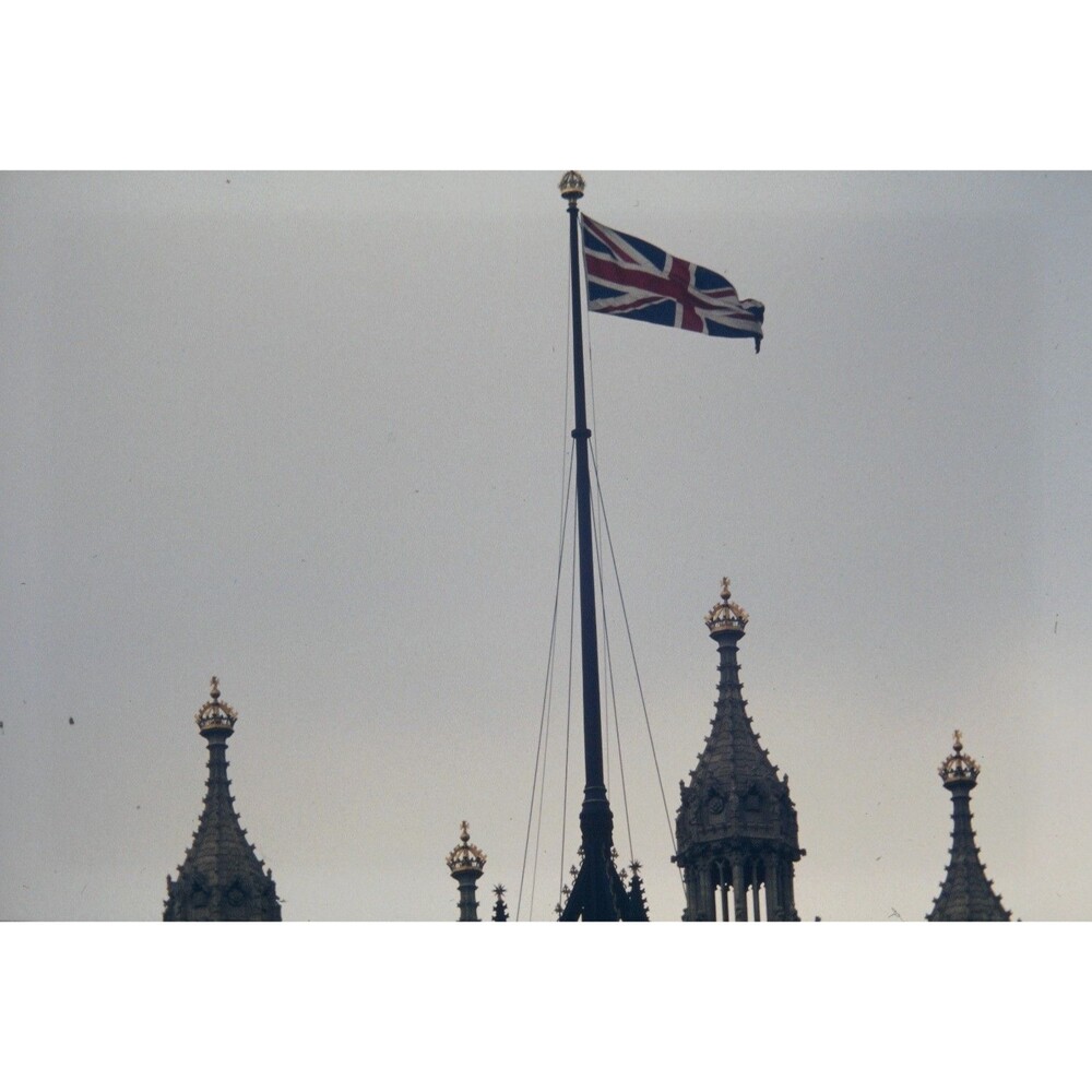 1980s 35mm Slide England Pics #2, Union Jack flying over the Victoria Tower